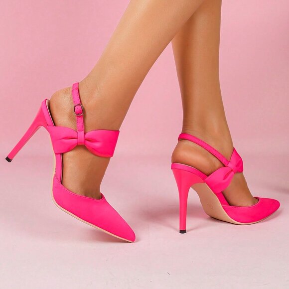 Hot Pink Sexy Women's Pointed Toe High Heels - Picture 5 of 6